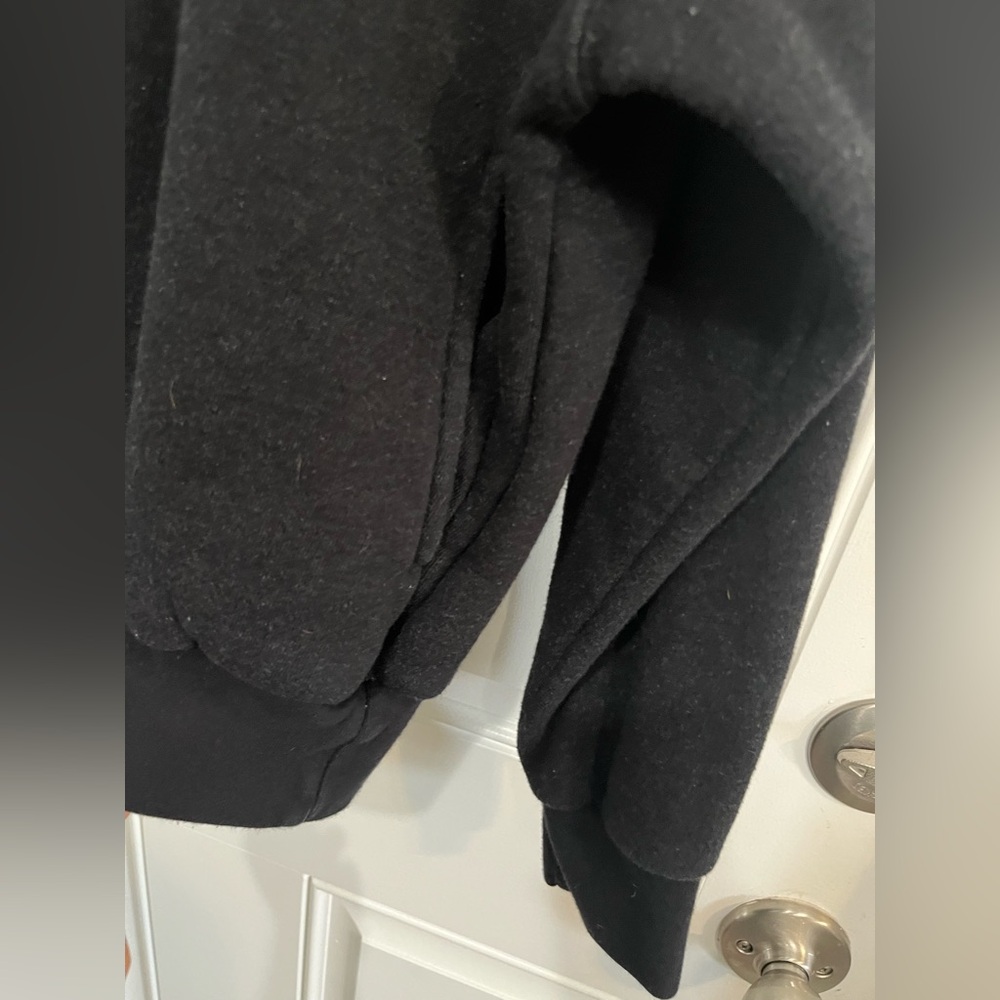 DONNI. Organic Cotton button accent Charcoal Hooded Sweatshirt Hoodie - Charcoal - Picture 3 of 9